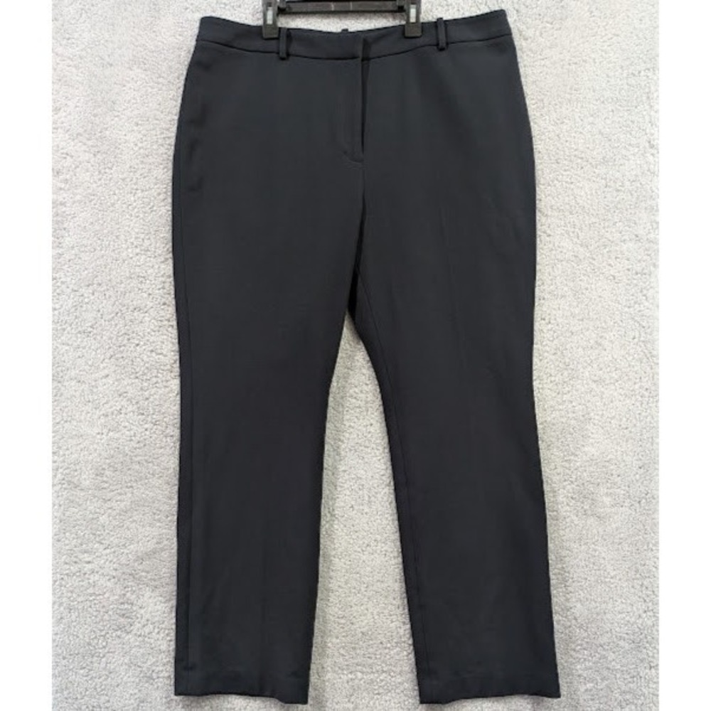 Doncaster Dress Pants Flat Front Slacks Women's Size 18 Navy Blue Stretch Career